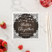 Rustikale Brauerei an Spitzen-Lichtern Hochzeit Serviette (Beispiel)