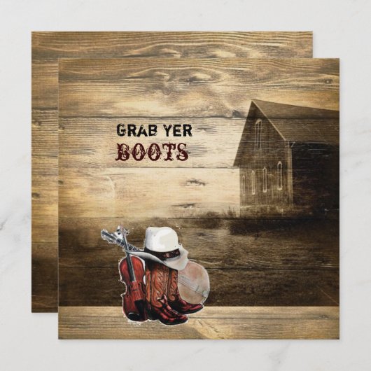 Rustikale Brauerei Einladung (Vorne/Hinten)