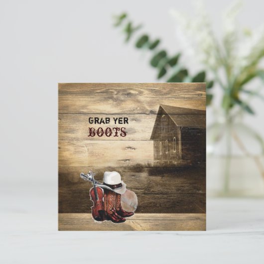 Rustikale Brauerei Einladung (Stehend Vorderseite)