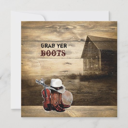 Rustikale Brauerei Einladung (Vorderseite)