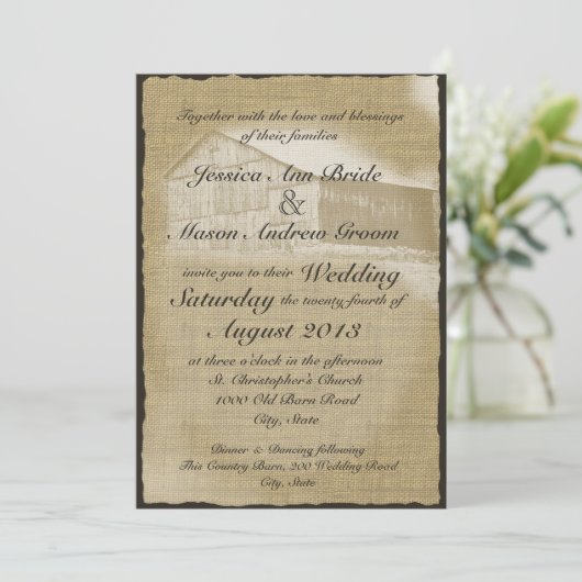 Rustikale Brauerei Einladung (Stehend Vorderseite)