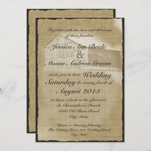 Rustikale Brauerei Einladung (Vorne/Hinten)