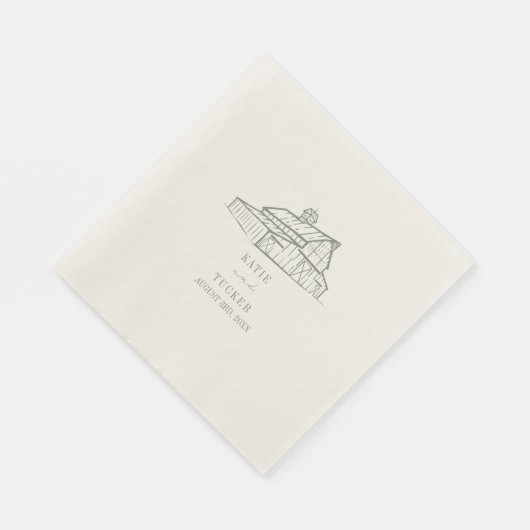 Rustikale Brauerei Grüne Hochzeit Serviette (Ecke)