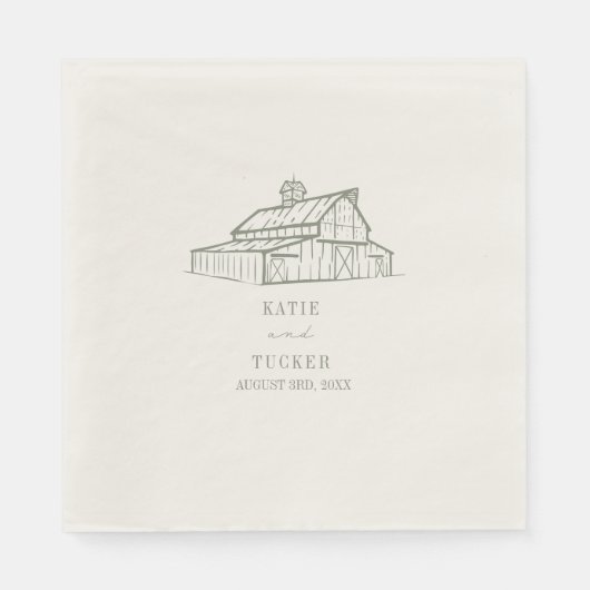 Rustikale Brauerei Grüne Hochzeit Serviette (Vorderseite)