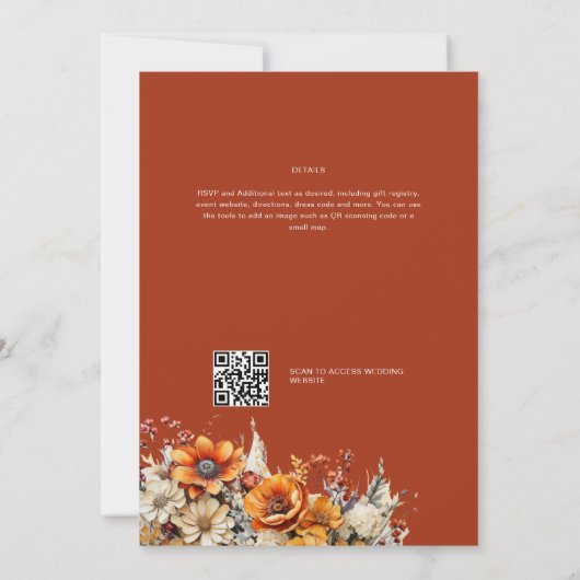 Rustikale Brauerei | Herbst Burnt Orange Einladung (Rückseite)