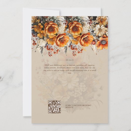 Rustikale Brauerei | Herbst Burnt Orange Einladung (Rückseite)