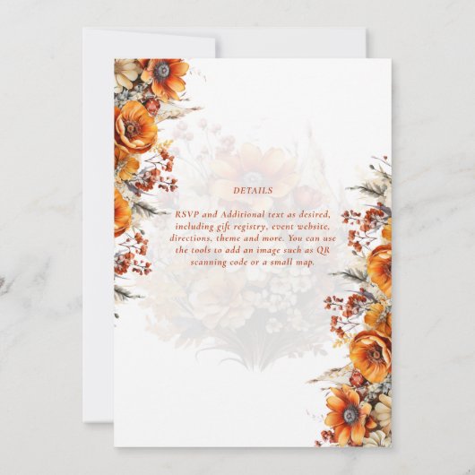 Rustikale Brauerei | Herbst Burnt Orange Einladung (Rückseite)