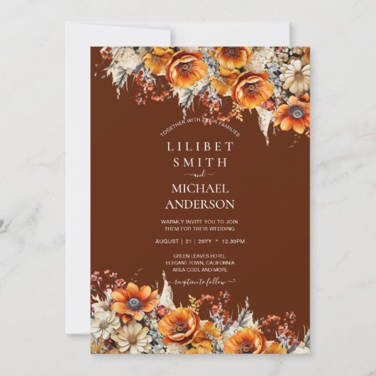 Rustikale Brauerei | Herbst Burnt Orange Einladung (Vorderseite)