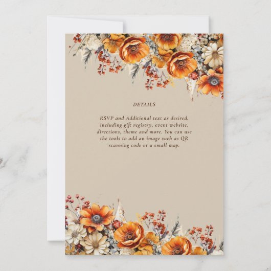 Rustikale Brauerei | Herbst Burnt Orange Einladung (Rückseite)