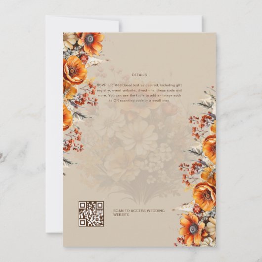 Rustikale Brauerei | Herbst Burnt Orange Einladung (Rückseite)