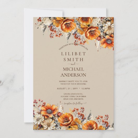 Rustikale Brauerei | Herbst Burnt Orange Einladung (Vorderseite)