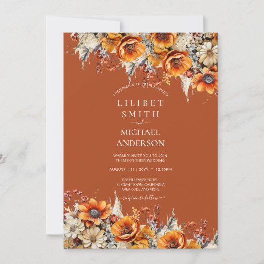 Rustikale Brauerei | Herbst Burnt Orange Einladung (Vorderseite)