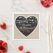 Rustikale Brauerei Herz-String Lichter Hochzeit Serviette (Beispiel)