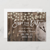 Rustikale Brauerei Hochzeit retten Datum Ankündigungspostkarte (Vorne/Hinten)