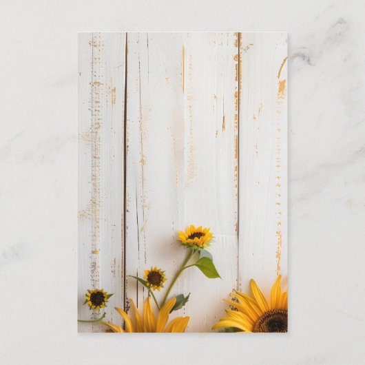 Rustikale Brauerei Holz Sonnenblumen Hochzeit Deta Begleitkarte (Rückseite)