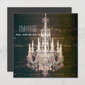 Rustikale Brauerei Kronleuchter Hochzeit Einladung (Vorne/Hinten)