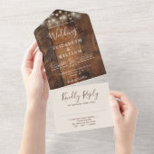 Rustikale Brauerei-Streichellichter Hochzeit All In One Einladung (Abreißtisch)