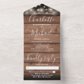 Rustikale Brauerei-Streichellichter Hochzeit All In One Einladung (Innen Boden)