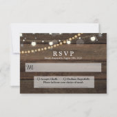 Rustikale Brauerei-Streichellichter Hochzeit RSVP Karte (Vorderseite)