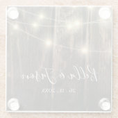 Rustikale Brauerei-Streichellichter Hochzeitsfeier Glasuntersetzer (Rückseite)