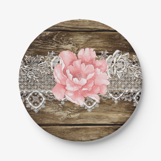 Rustikale Brauerei und Hochzeit Pappteller (Vorderseite)