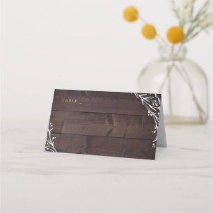 Rustikale Brauerei Wood Boho Floral Country Weddin Platzkarte
