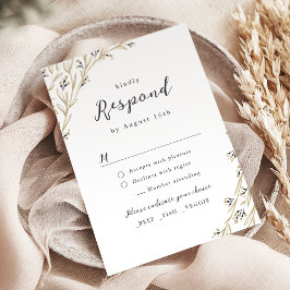 Rustikale Brauerei Wood Boho Floral Country Weddin RSVP Karte