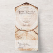 Rustikale Brauereiringe aus Hochholz All In One Einladung (Innen Boden)