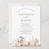 Rustikale Braun-Foto-Blumenhochzeit Einladung (Vorderseite)