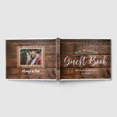 Rustikale Braun-Foto-Hochzeit Gästebuch (Voll)