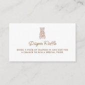 Rustikale Braun-Gingham-Windel-Raffle für Bären Begleitkarte (Vorderseite)