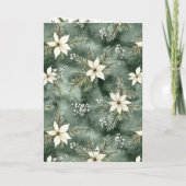 Rustikale braun-grüne Weihnachts-Kreidetafel-Blume Karte (Rückseite)