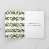 Rustikale braun-grüne Weihnachts-Kreidetafel-Blume Karte (Innenseite)