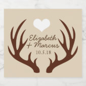 Rustikale Braun-Hirsche-Paare-Hochzeit Bierflaschenetikett (Einzelnes Label)