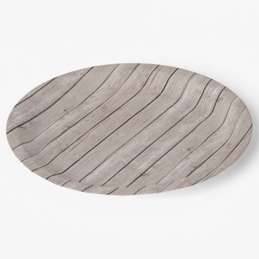 Rustikale Braun-Hochzeit Pappteller (Schrägansicht)