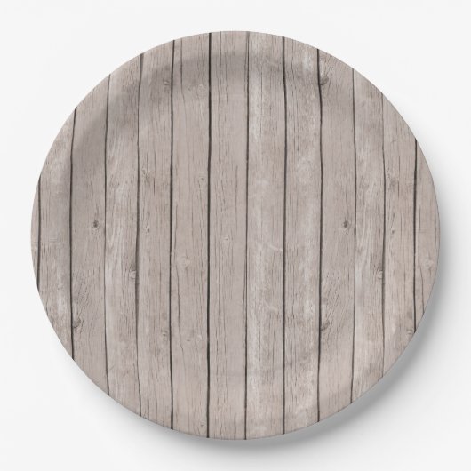 Rustikale Braun-Hochzeit Pappteller (Vorderseite)