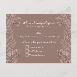 Rustikale Braun Hochzeit Vintag botanisch Feiertagspostkarte