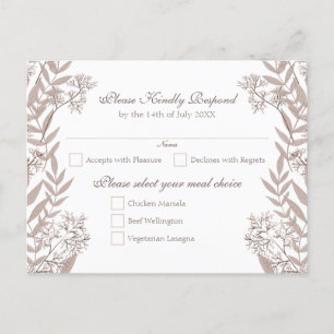 Rustikale Braun Hochzeit Vintag botanisch Feiertagspostkarte