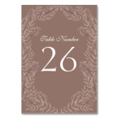 Rustikale Braun Hochzeit Vintag botanisch Tischnummer (Vorderseite)
