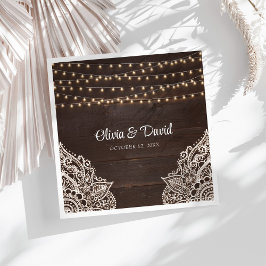 Rustikale Braun-Holzhochzeit Napkins Serviette