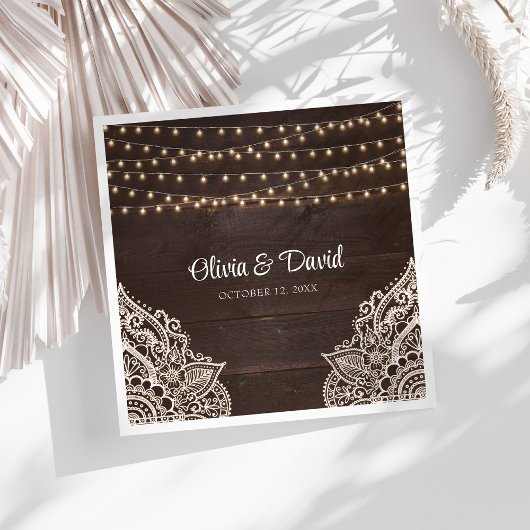 Rustikale Braun-Holzhochzeit Napkins Serviette