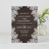 Rustikale Braun-Holzwolle-Hochzeit Einladung (Stehend Vorderseite)