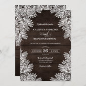 Rustikale Braun-Holzwolle-Hochzeit Einladung (Vorne/Hinten)