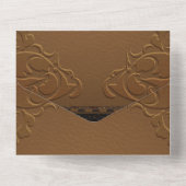 Rustikale Braun-Strohleder-Foto-Hochzeit All In One Einladung (Rückseite)