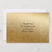 Rustikale Braun- und Goldhochzeit Dankeskarte (Rückseite)