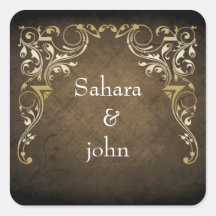 Rustikale Braun- und Goldhochzeit