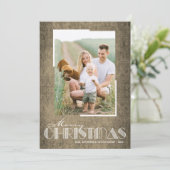 Rustikale Braun Weihnachtskarte Foto Feiertagskarte (Stehend Vorderseite)