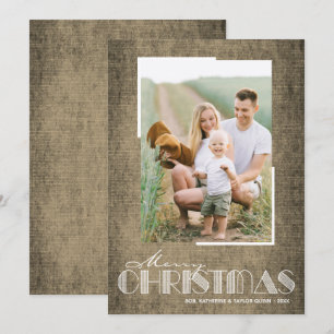 Rustikale Braun Weihnachtskarte Foto Feiertagskarte
