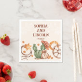 Rustikale Braun-Western-Hochzeit Serviette (Beispiel)