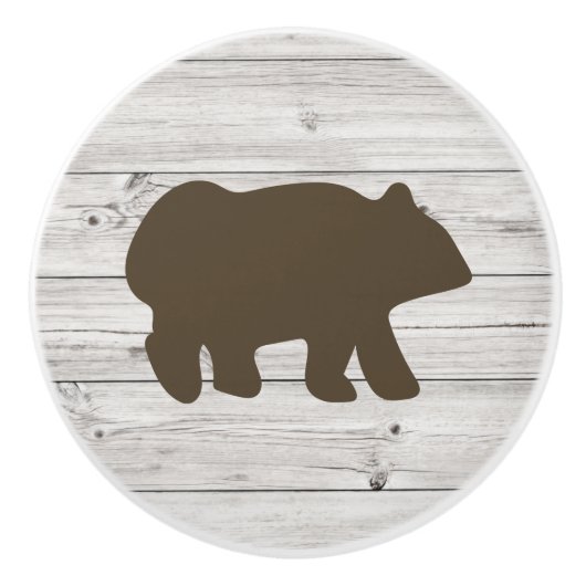 Rustikale Braunbär-Zuhause Keramikknauf (Vorderseite)